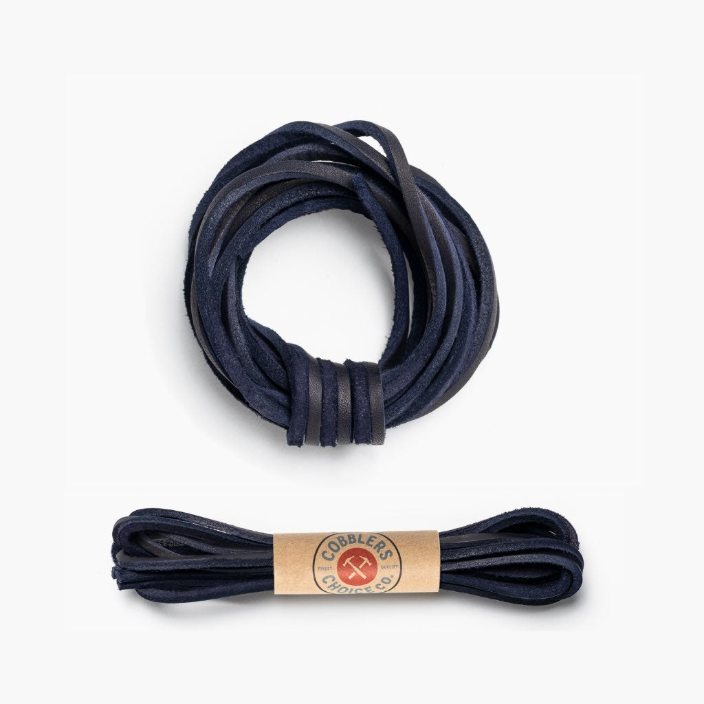 Genuine Leather Shoe Laces in Indigo - Cobbler's Choice Co.